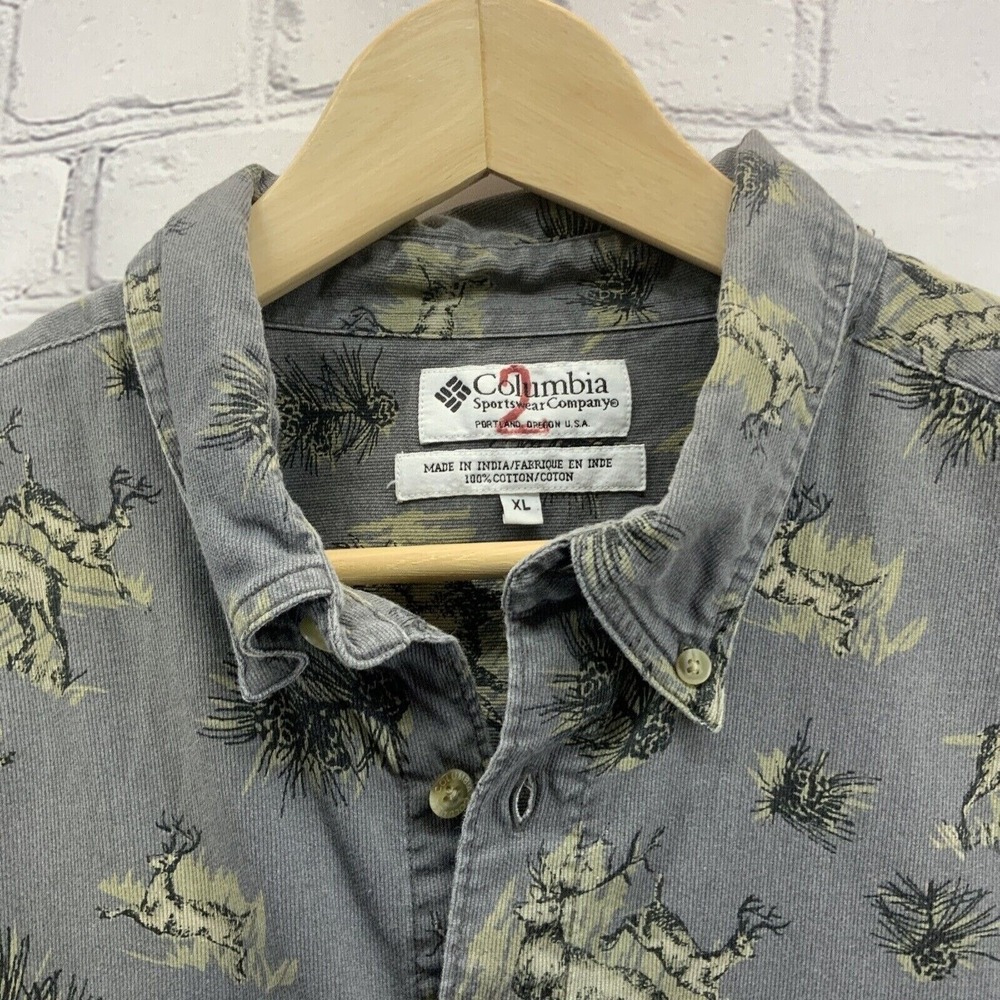 Vintage Columbia Sportswear Shirt Button Down Mens Sz XL Stag Buck Hunting Print - Picture 3 of 12